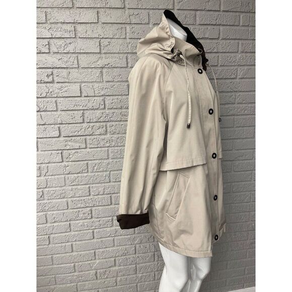 Liz Claiborne Women Cream Outerwear Jacket Removable Hood & Lining Size LP - Picture 4 of 11